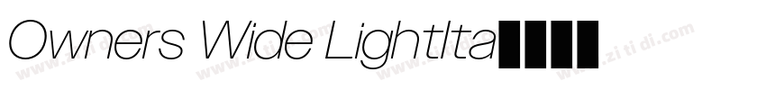 Owners Wide LightIta字体转换